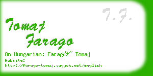 tomaj farago business card